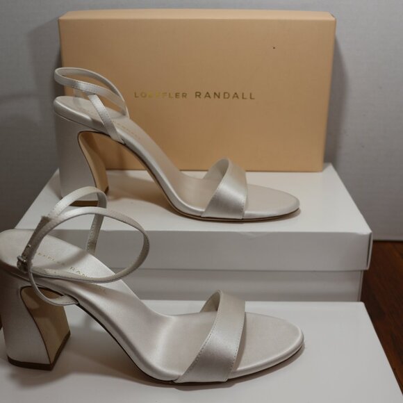 Loeffler RANDALL Malia Cream Curved−Heel Sandal - Picture 2 of 3